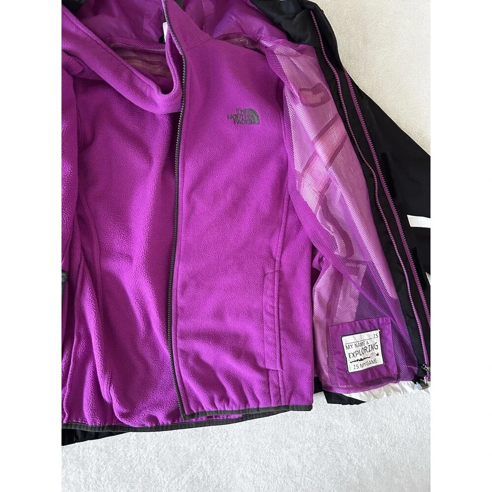 North Face Winter Ski Jacket Tri-Climate Zip In Fleece Jacket Layer Girls XL/16